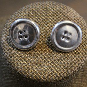 Unique Sterling silver 925 Button stud earrings 12 grams